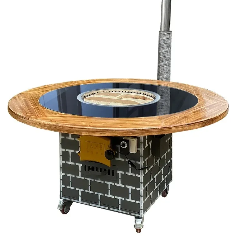 

Mobile iron pot stew stove table outdoor household rural firewood stove ground pot stove outdoor