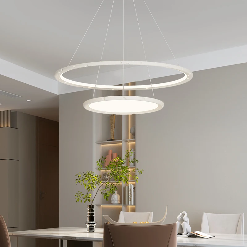 Restaurant Pendant Lamp Retro Wabi Sabi Style Circular LED Ceiling Light Full Spectrum Eye Protection Living Room Bedroom Lights