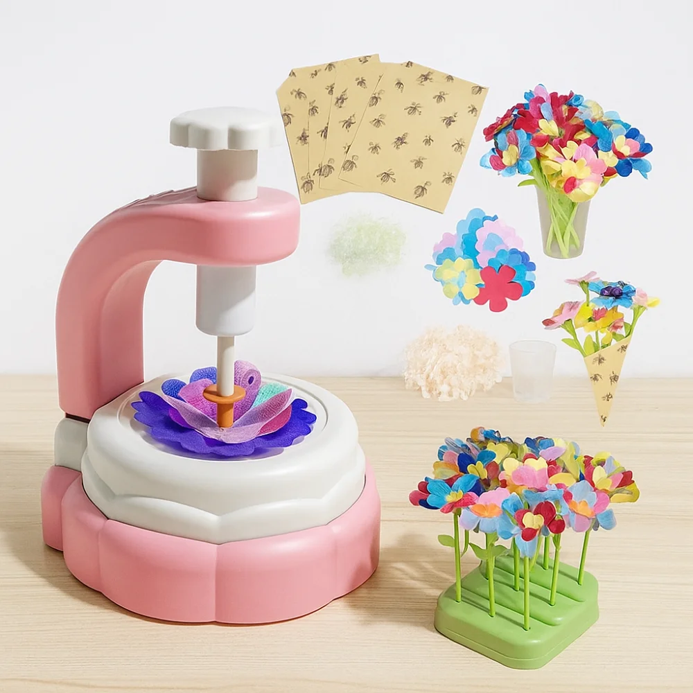 Set di macchine per la produzione di bouquet fatti a mano Fiori realistici Gioco fantasioso Set di fiori artificiali Sviluppo sensoriale