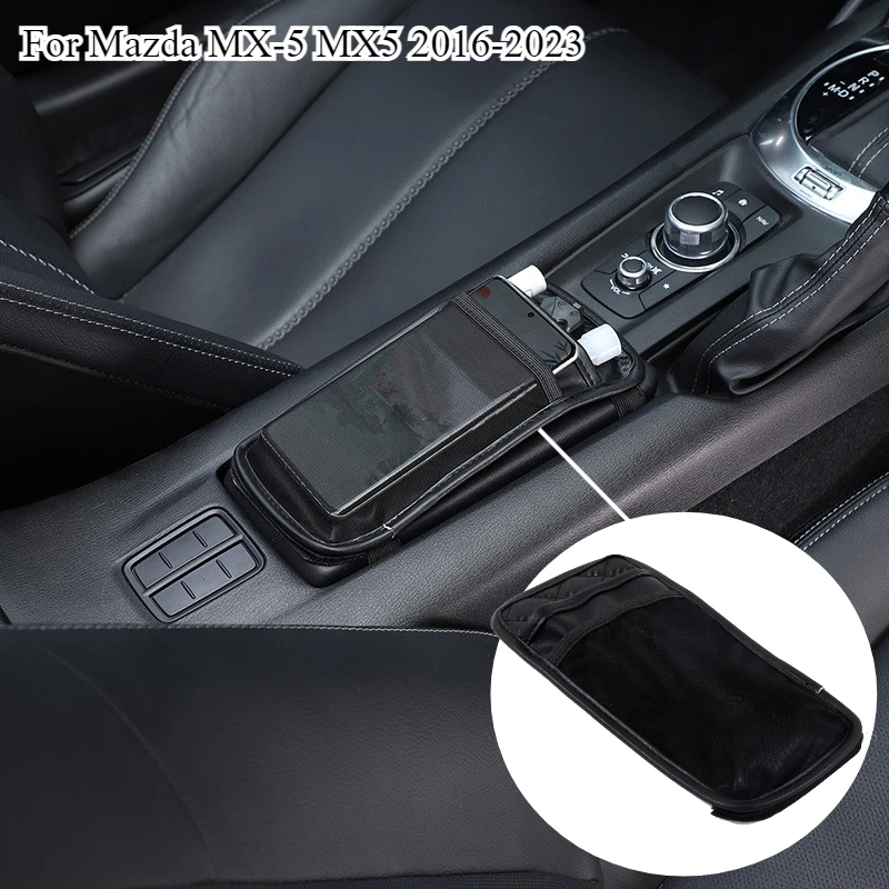 Car Armrest Pocket Protective Case Mobile Phone Storage Bag For Mazda MX-5 MX5 ND 2016-2023 Car tools Accessories