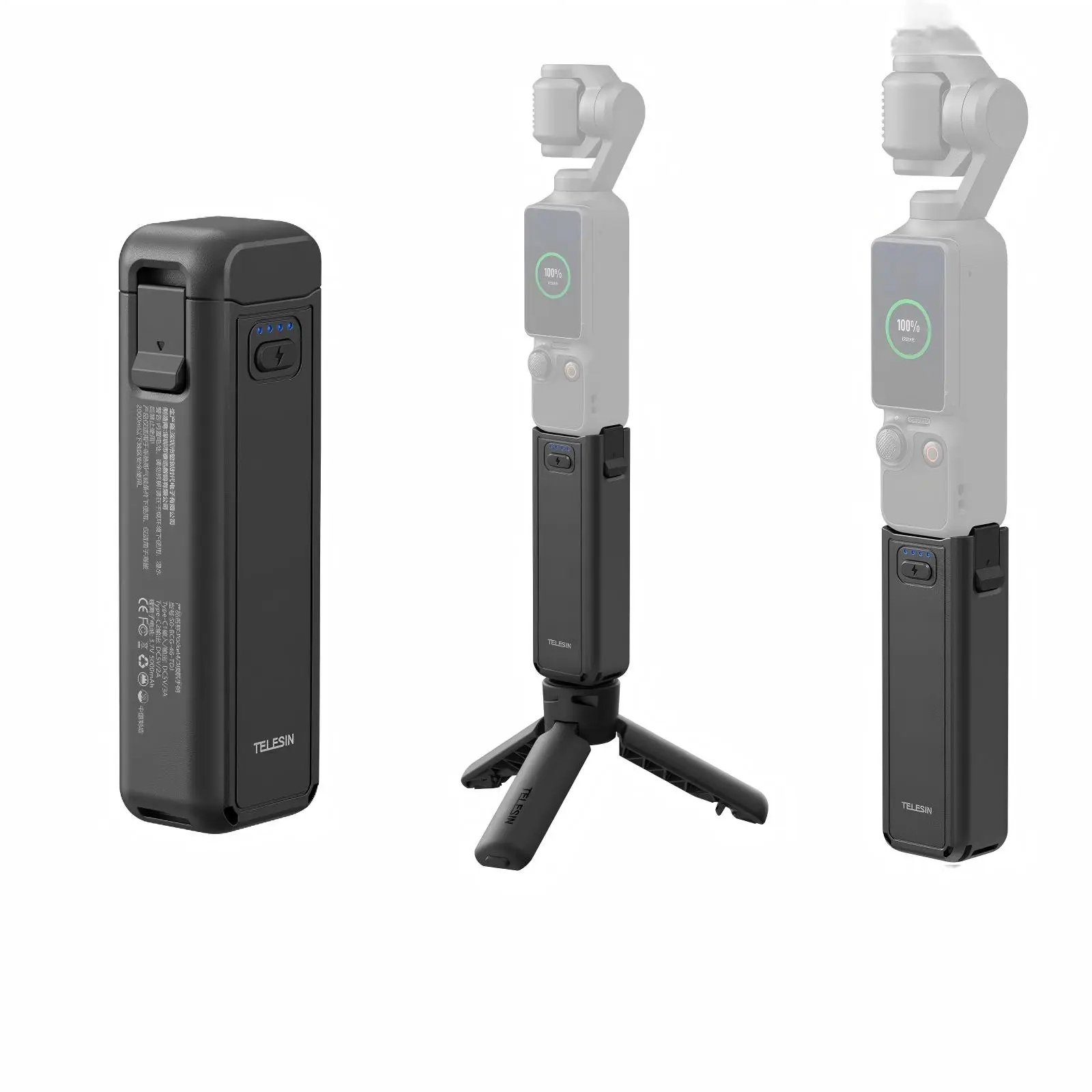 

TELESIN 5000Mha Battery Handle for DJI OSMO Pocket 4 3 Camera Hand Grip Holder Tripod Powerbank Wireless Charging For Pocket 4 3