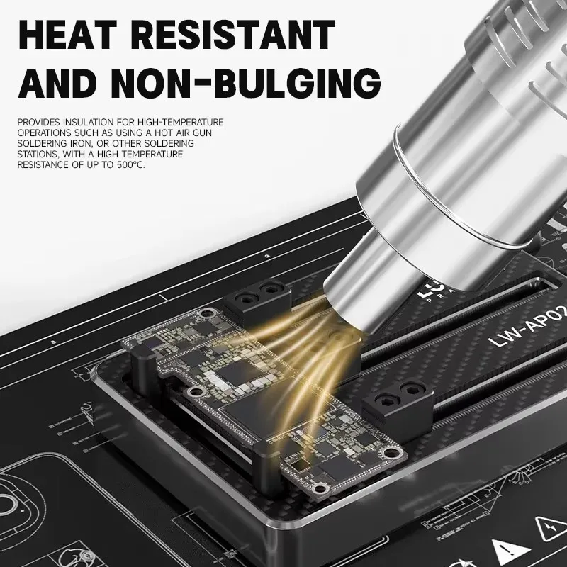 LUOWEI LW-M4 16.5-inch Multifunctional Repair Pad 500°C High Temperature Resistant Motherboard Welding Desoldering Repair Tools