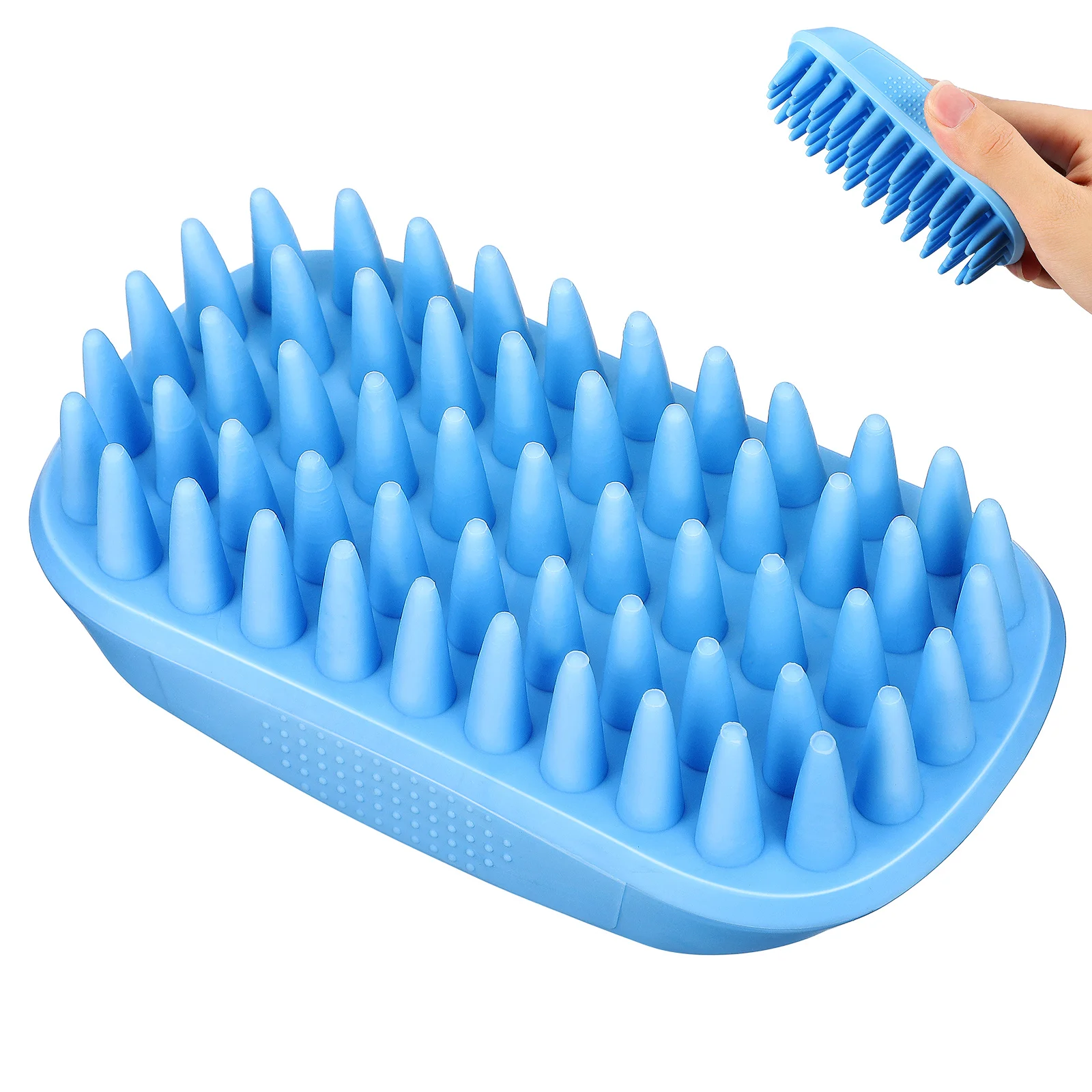 

Silicone Dog Brush for Bathing Shampoo Wash Blue TPE Pet Supplies Cat Bath Scrubber Dog Hair Brush Sturdy Non Slip Grip