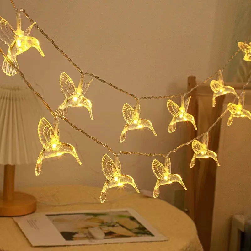 Hummingbird ไฟ LED String Mini Vintage คริสต์มาสฮาโลวีนงานแต่งงานตกแต่งแบตเตอรี่ String ไฟ Patio Garden Home