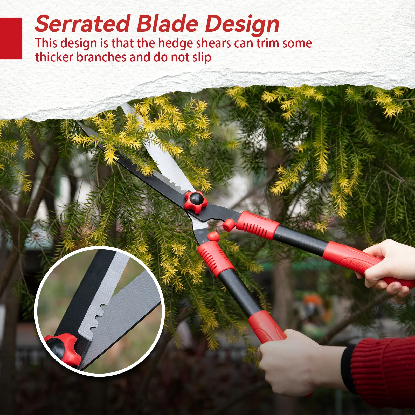 Garden Hedge Shears with Carbon Stainless Steel Sharpness Straight Elbow Tools Fruit Picking Household Weed Pruning Scissors