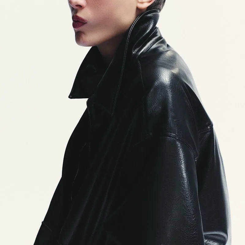 Faionable Lungo Sve Pilot Jaet Cappotto da donna Nuovo arrivo Stagione autunnale Capispalla in pelle sintetica Cappotto da donna Ele