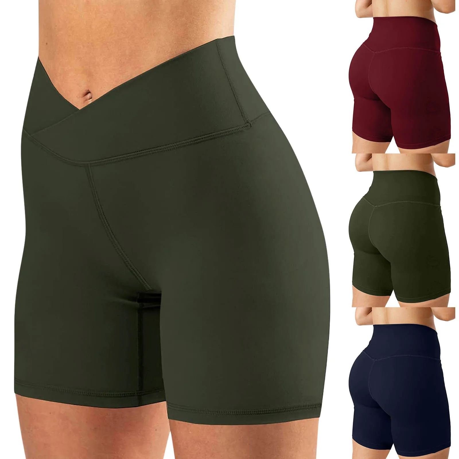 Fashionable Color Hip-Lifting Gym Shorts Women's Fitness Shorts Bottoming Pants Regular Thickness Short Length
