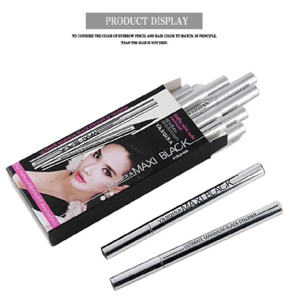 12 Pcs/Box Black Liquid Eyeliner Waterproof Eyeliner Pencil Long-Lasting Liquid Eye Liner Pen Quick-Dry No Blooming Cosmetic Set