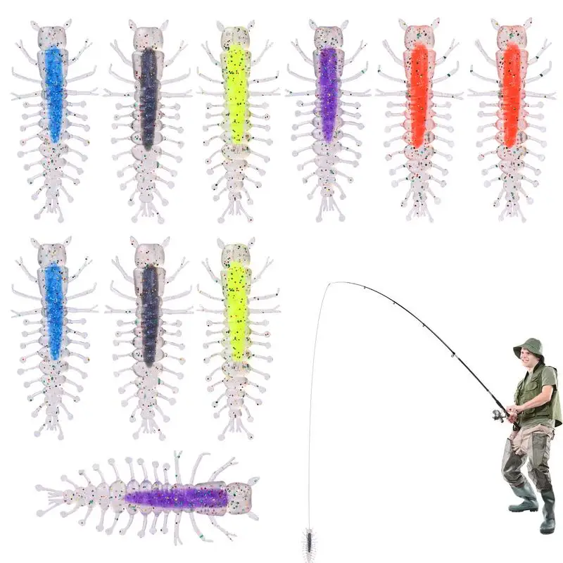 Saltwater Fishing Lures 10pcs Soft Bait Simulation Centipede Natural Walking Action Soft Elastic Fishing Baits And Lures For