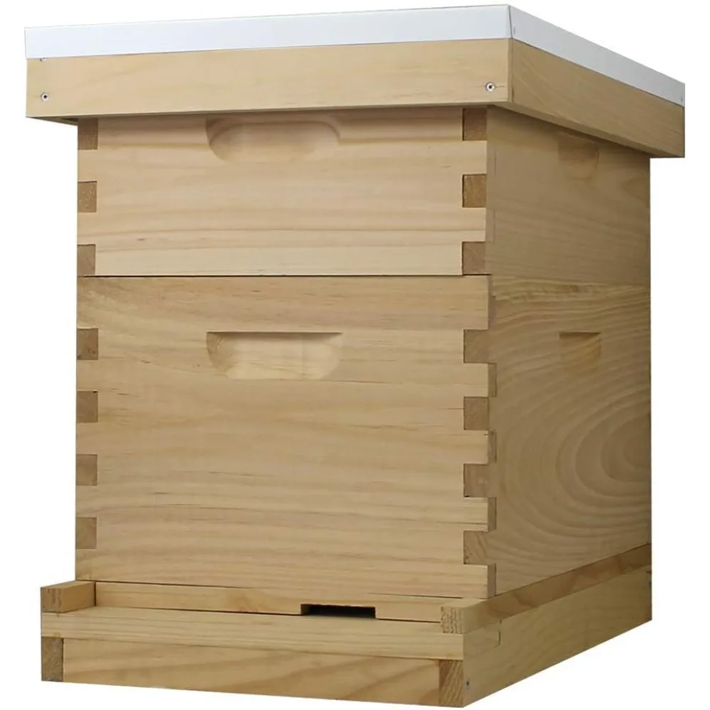 

Amish Made in USA Complete 8 Frame Langstroth Beehive - The Beginner (1 Deep, 1 Medium)
