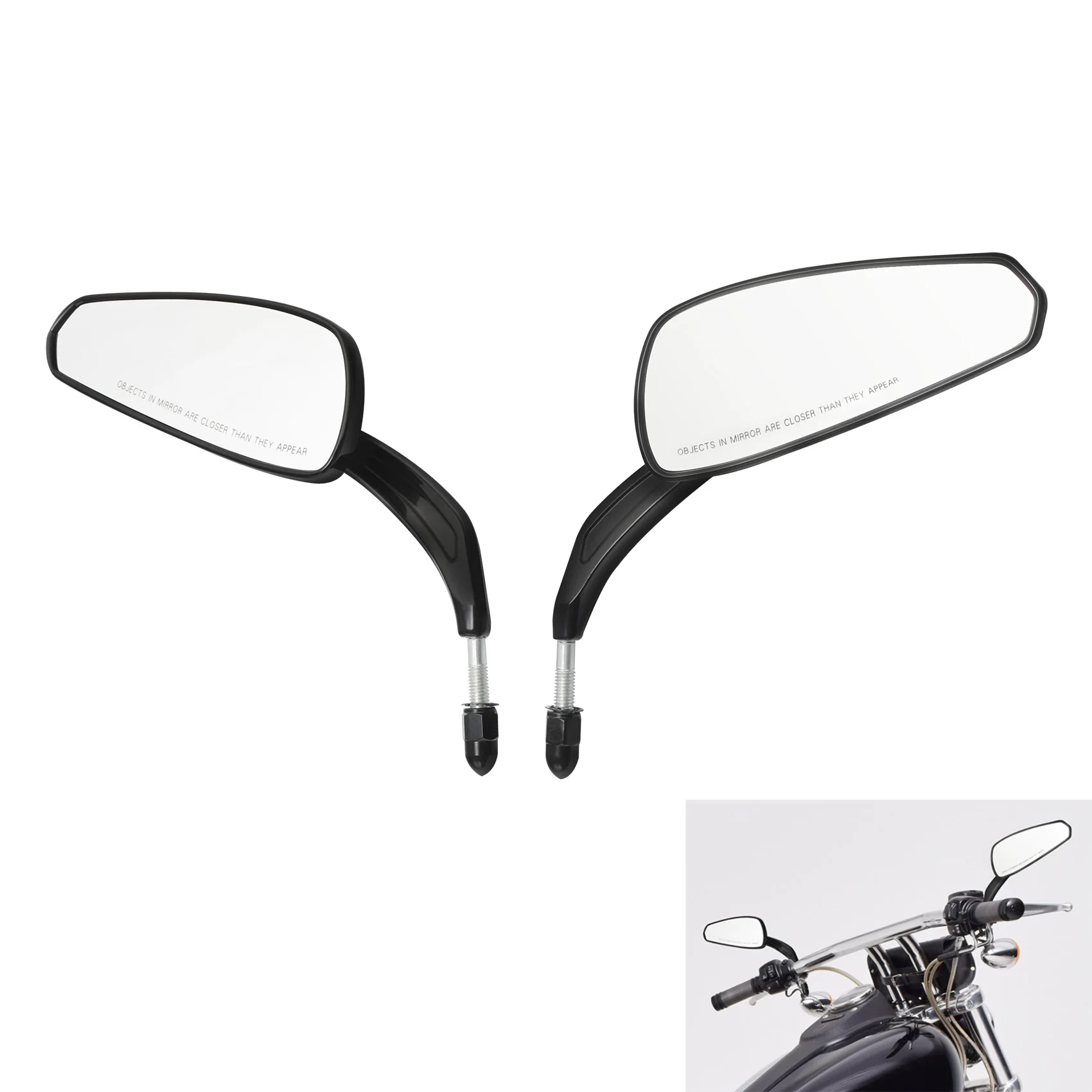 Universal 8mm Rear View Side Mirrors For Harley Touring Street Glide Road King Sportster Softail Springer Heritage XL883 Fat Boy