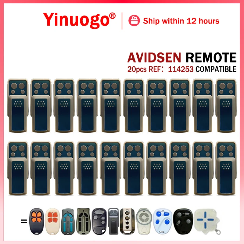 

AVIDSEN 114253 Garage Door Remote Control 433MHz Rolling Code Compatible With AVIDSEN 104250 104257 104350 614701 654300 654100