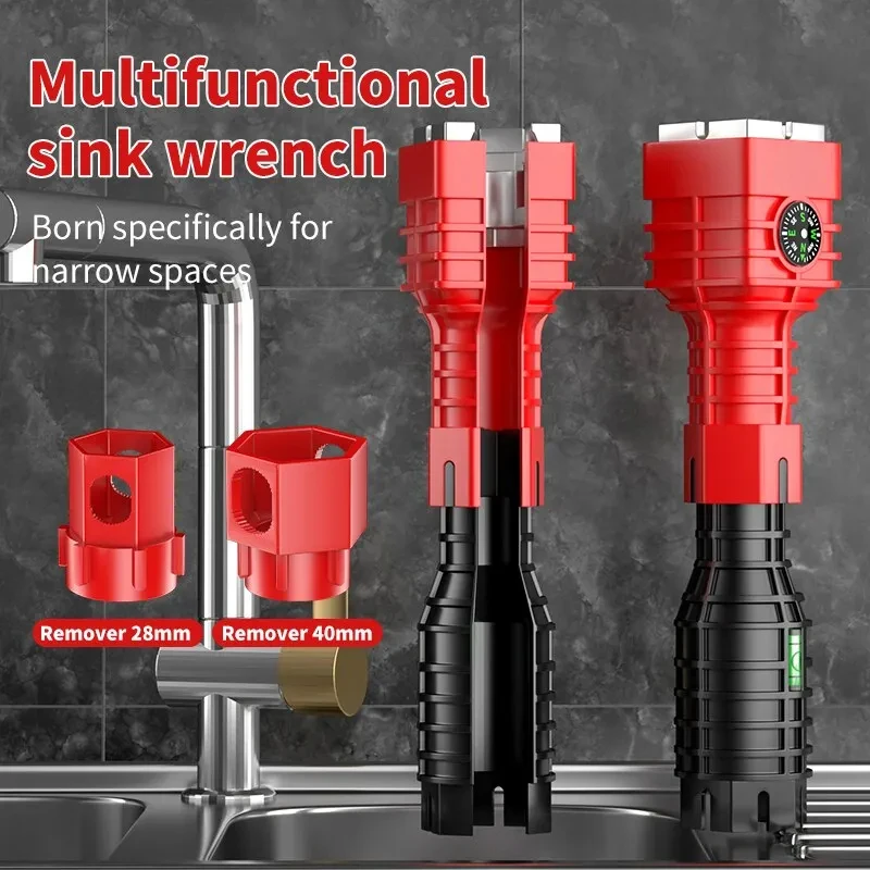 

Bathroom & Kitchen Faucet Repair Tool Set - 18-in-1 & 24-in-1 Flume Wrenches