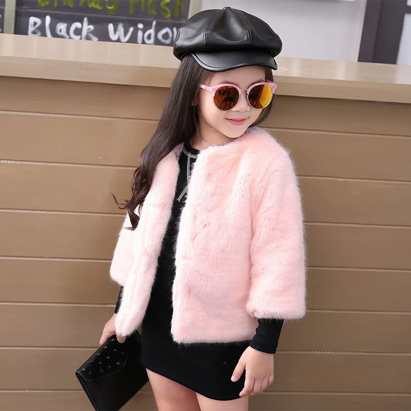 

Girls Coat Jacket Winter Cotton Windbreak 2023 Retro Warm Plus Thicken Furs Overcoat Snowsuit Children's Clothing