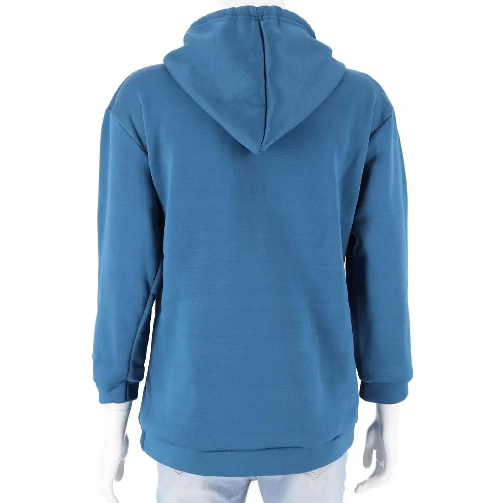 Hoodie de manga comprida feminino, pulôver solto, decoração de botões, casual, cordão macio, capuz com capuz quente, outono, inverno