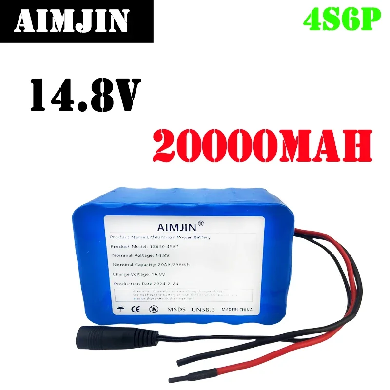 

14.8V 20Ah 4S6P 18650 Li-iom Battery Pack Night Fishing Lamp Heater Miner's Amplifier Batteries with BMS