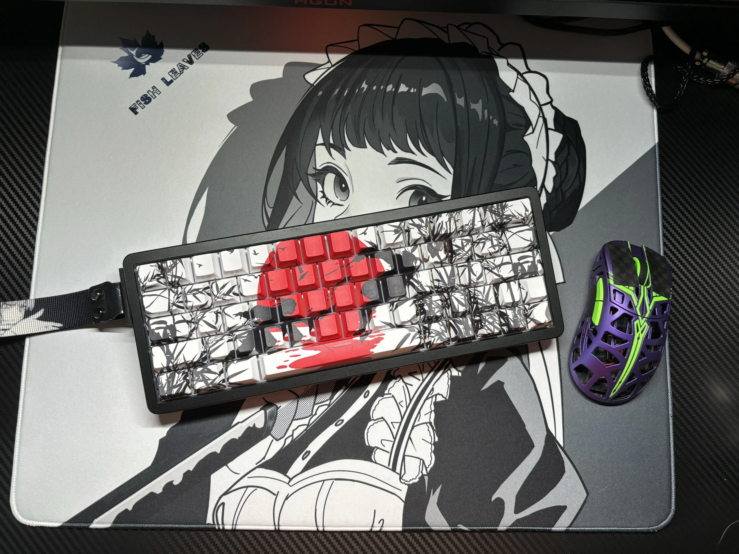 Guofeng side engraved light-transmitting keycap Canyang chasing adaptation Wooting ez63 made68pro rs7, etc