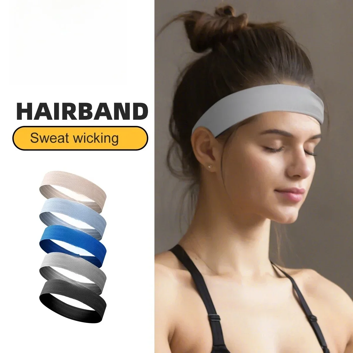 Sports Headband Anti Slip Yoga Hair Band Quick Dry Running Sweatband Workout Headbands for Women Men