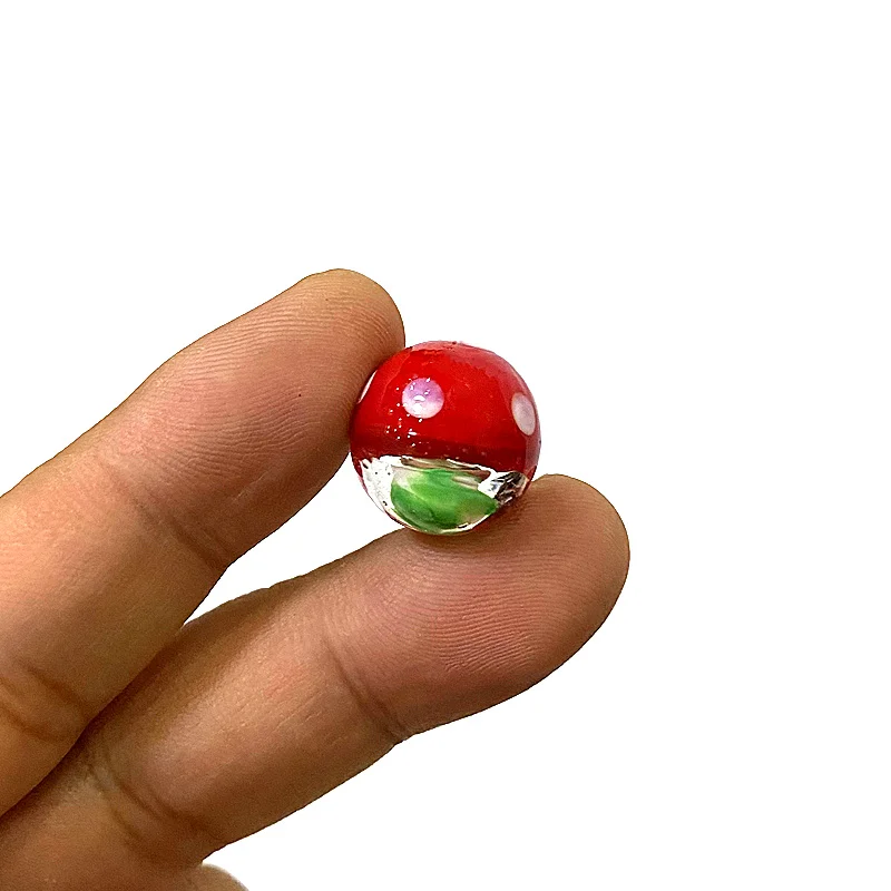 6Pcs 16mm Handmade Rare Marbles Glass Balls Cute Mushroom Design Idea Game Pinball for Festival Party Favors Xmas New Year Gifts