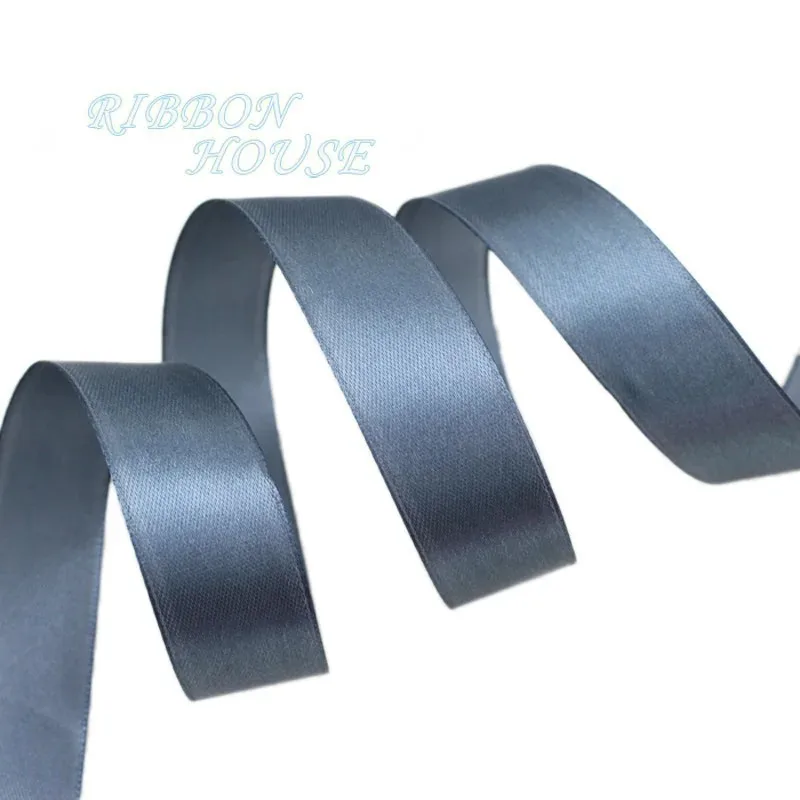 (25 yards/roll) Dark Grey Single Face Satin Ribbon Wholesale Gift Wrapping Christmas ribbons