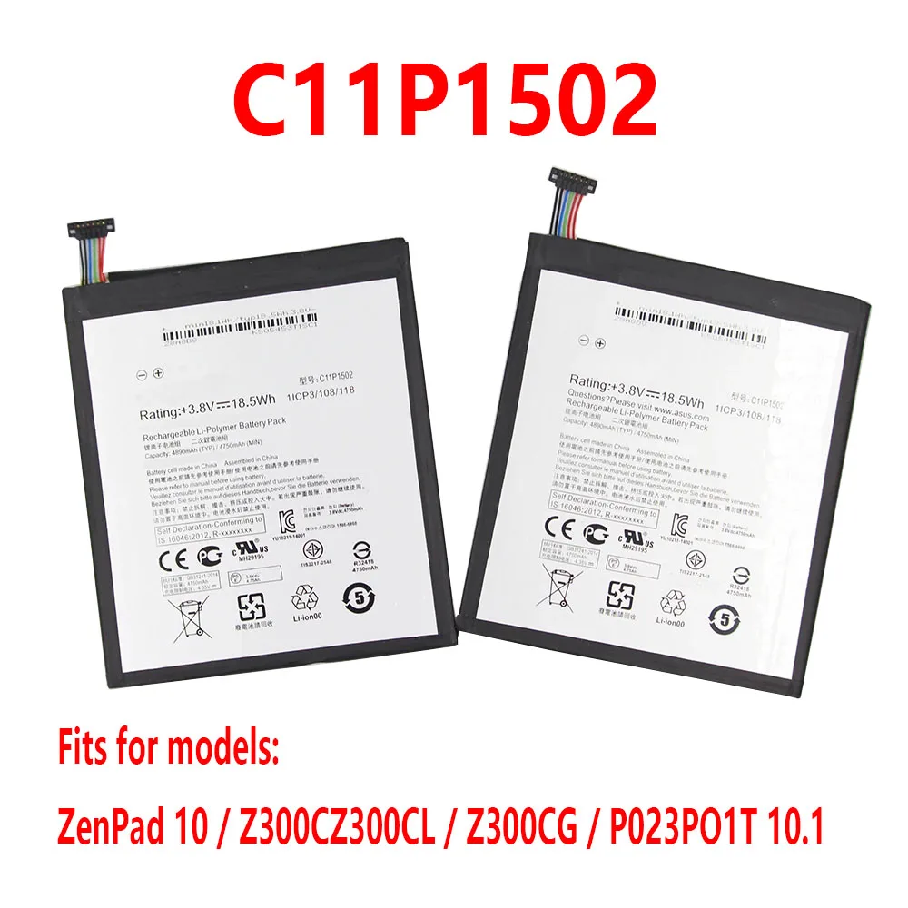 

2026 Brand new C11P1502 4890mAh For ASUS ZenPad 10 Z300CG Z300CL P01T Z300M Z300C P023 10.1 Battery
