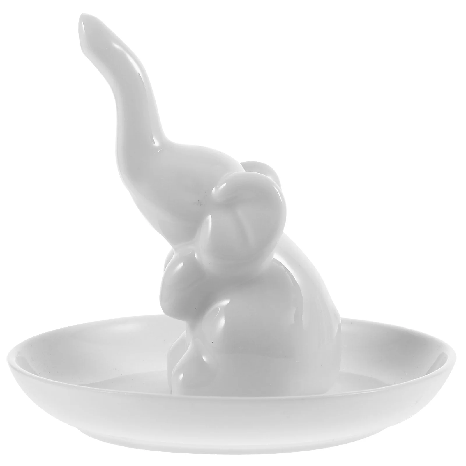 

1Pcs Ceramic Jewelry Storage Tray Creative Elephant Ring Holder Earring Organizer Decorative Plate Jewelry Display Gift