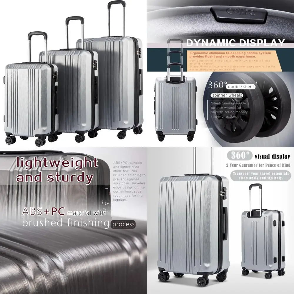 

Расширяемый набор чемоданов-спиннеров с замком TSA, 3 предмета, материал ПК + АБС-пластик, дорожный чемодан для бизнеса и отдыха