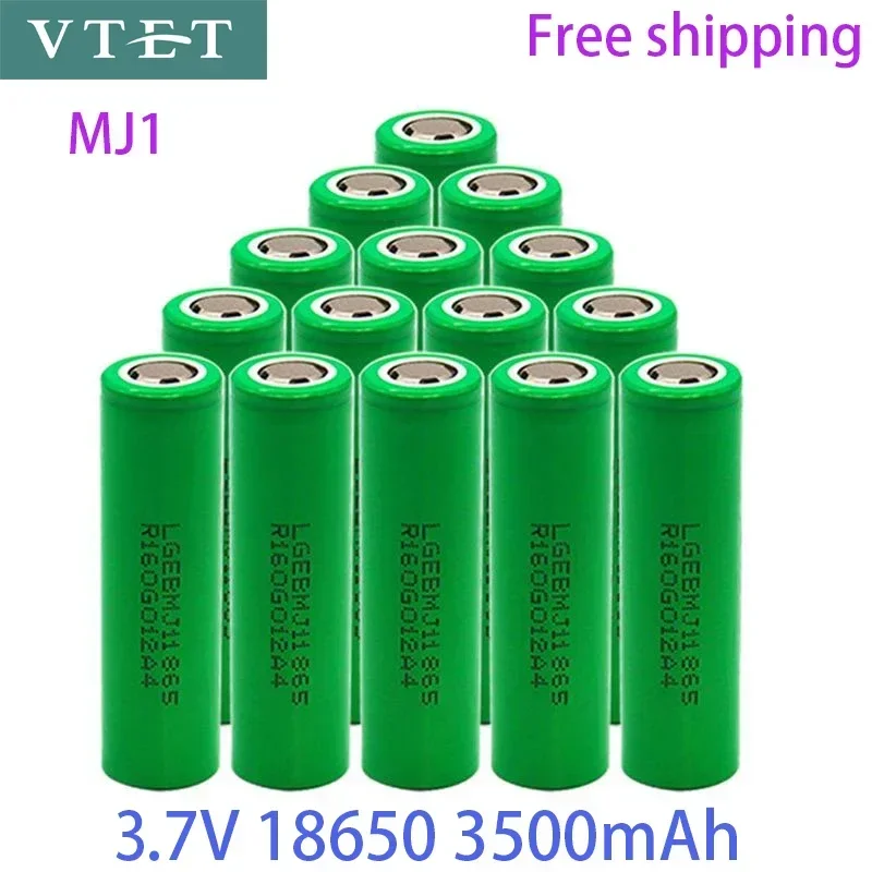 2024 100% Original MJ1 3.7V 3500mAh 18650 Lithium Rechargeable Battery for Flashlight Batteries for LG MJ1 3.5Ah Battery DIY FAN