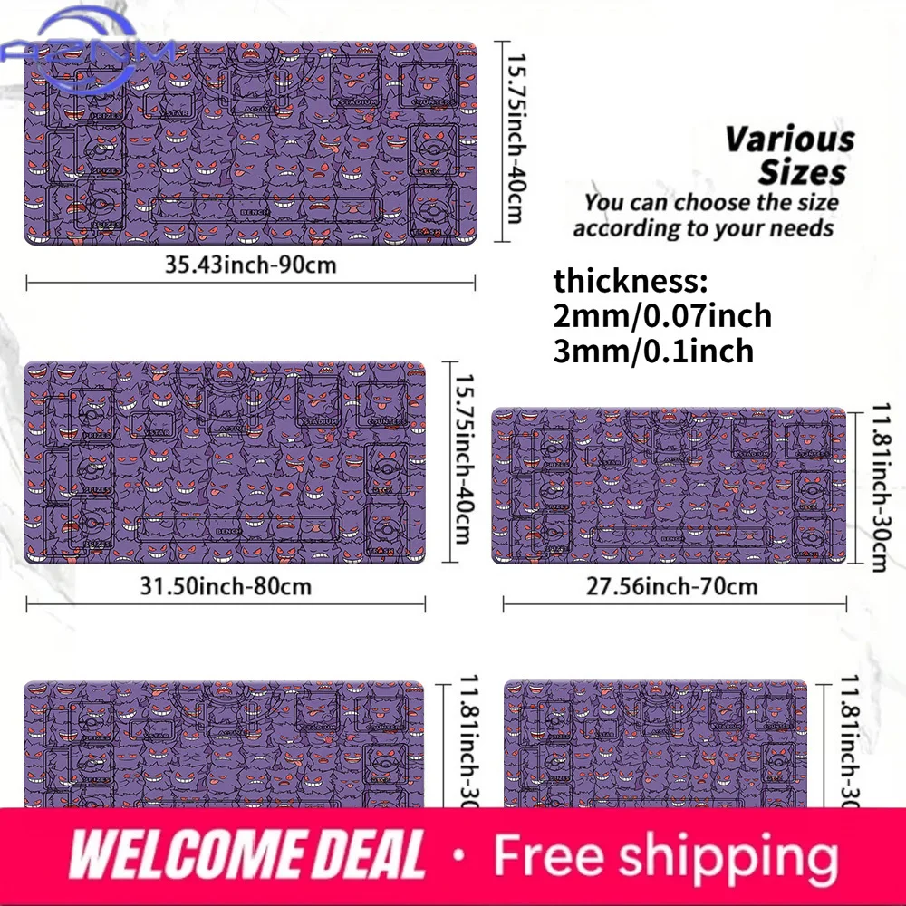 

Gengar Full Print Pokemon TCG Playmat Large Extended Non-Slip Gaming Mouse Pad Desk Mat