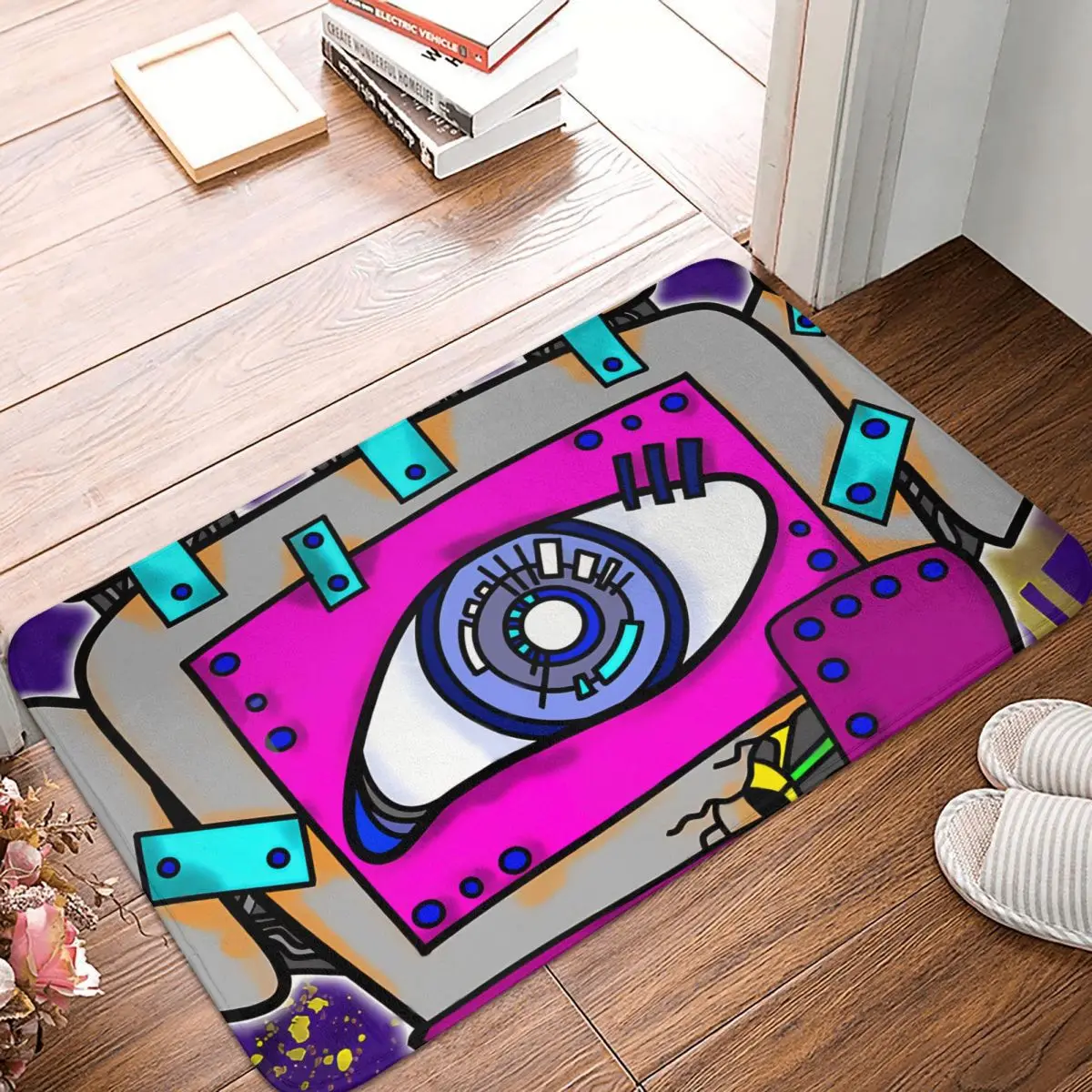 Robot Hamesh Hamsa Hand Peace Non-Slip Carpet Doormat Bedroom Bath Mat Entrance Door Decoration Rug