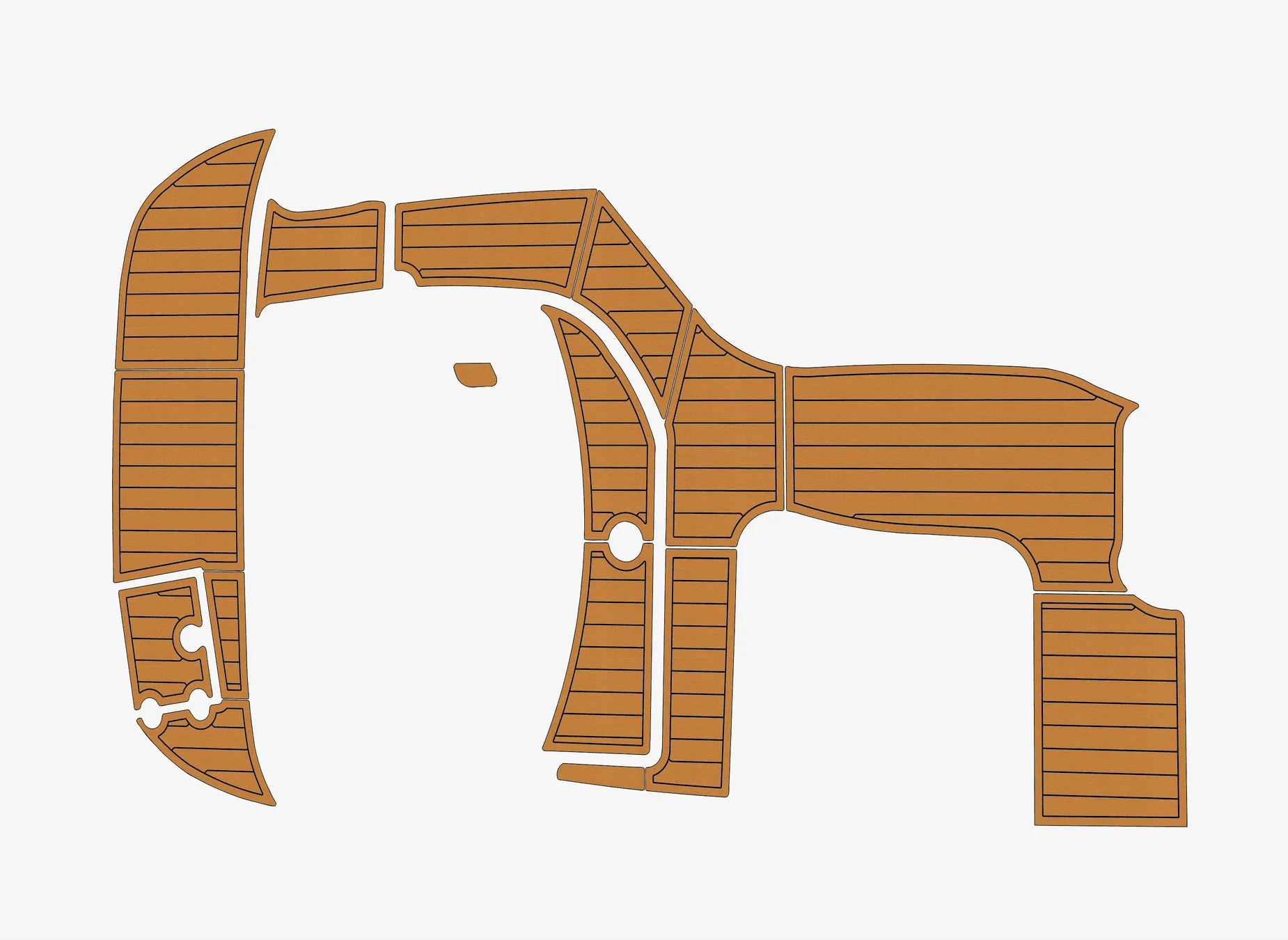 2004-2009 Crownline 270 1/4 "6 مللي متر إيفا رغوة عدم الانزلاق بولي كلوريد الفينيل خشب الساج التزيين البحرية حصيرة سيديك جاتورستيب السجاد أرضية بحرية #1