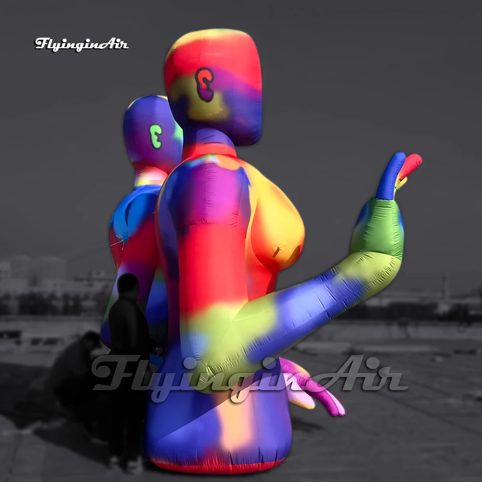 5m Colorful Giant Dummy Inflatable Mannequin Artistic Manikin  Air Blow Up Heat-sensing Human Body Model For Party Decoration