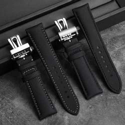 23mm High Quality Canvas Leather Bottom Watchband Special for Blancpain Fifty Fathoms 5000 5015 Strap Butterfly buckle wristband