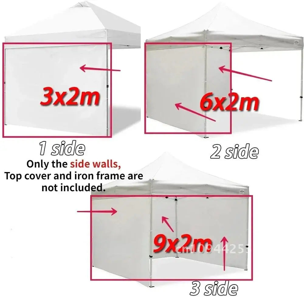 Canopy Tent Sidewall Without Frame and Top Cover Waterproof Oxford Cloth Gazebo Tent Outdoor Folding Sidewall Tent for BBQ