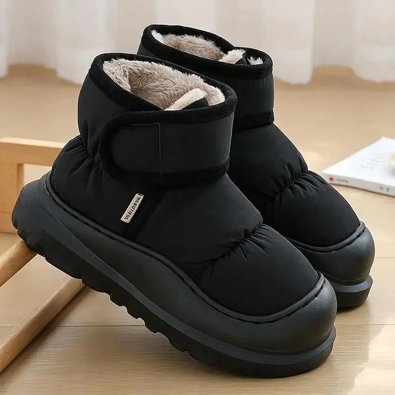 Rutschfeste, dicke Winterstiefel für Damen 2026, Übergrößen, warme Plüsch-Knöchelstiefel, wasserdichte Baumwollschuhe für Paare – Detail 14