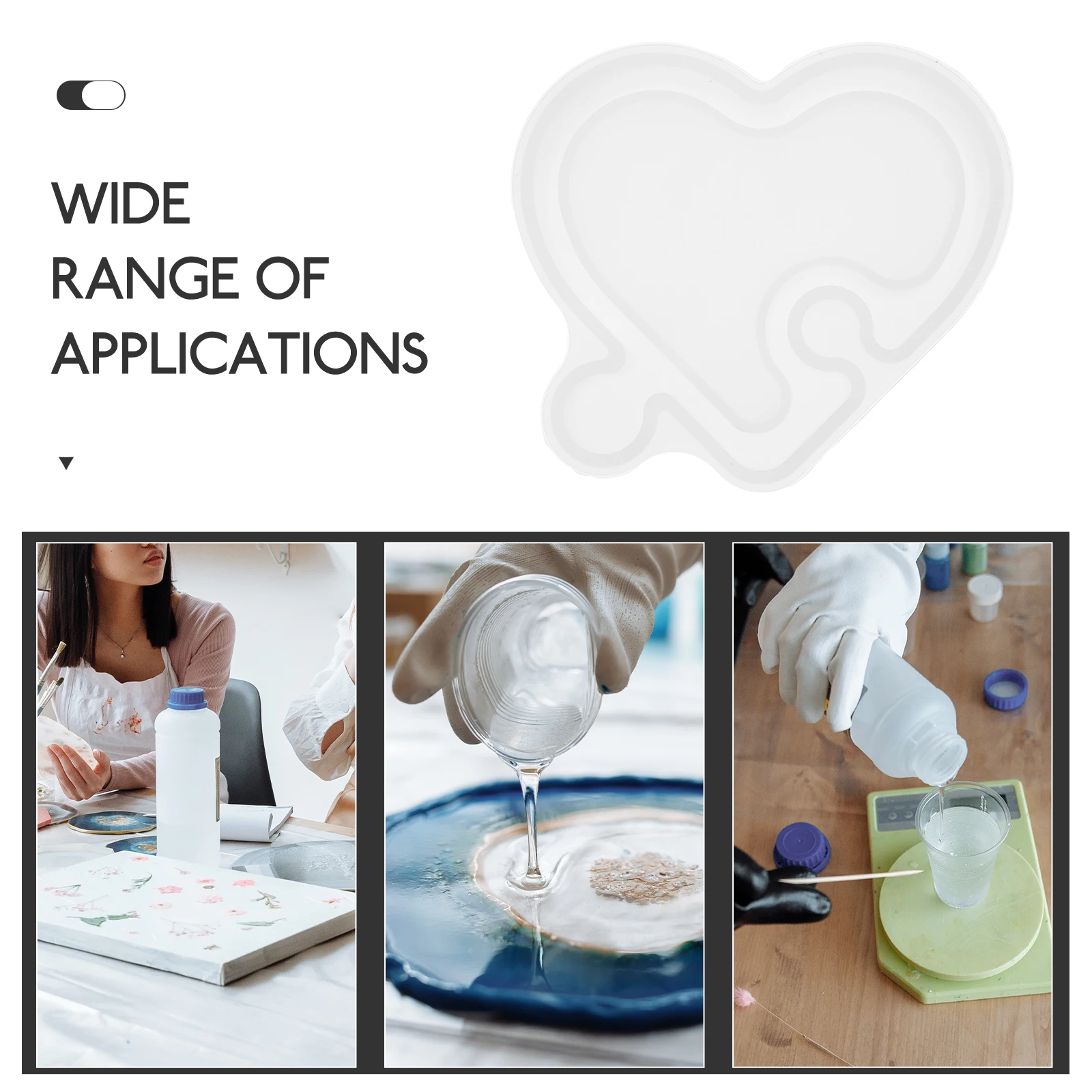 

Silicone Tray Heart Resin Mold Love Storage Box MD3812 Jewelry Tray Casting Decorative Reusable C y Epoxy DIY Snacks Home Office