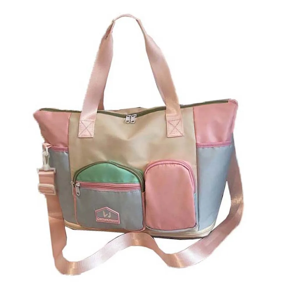 

Oxford Cloth Expandable Travel Bag Yoga Pouch Contrast Color Large Capacity Fitness Bag Multi Layered Polyester