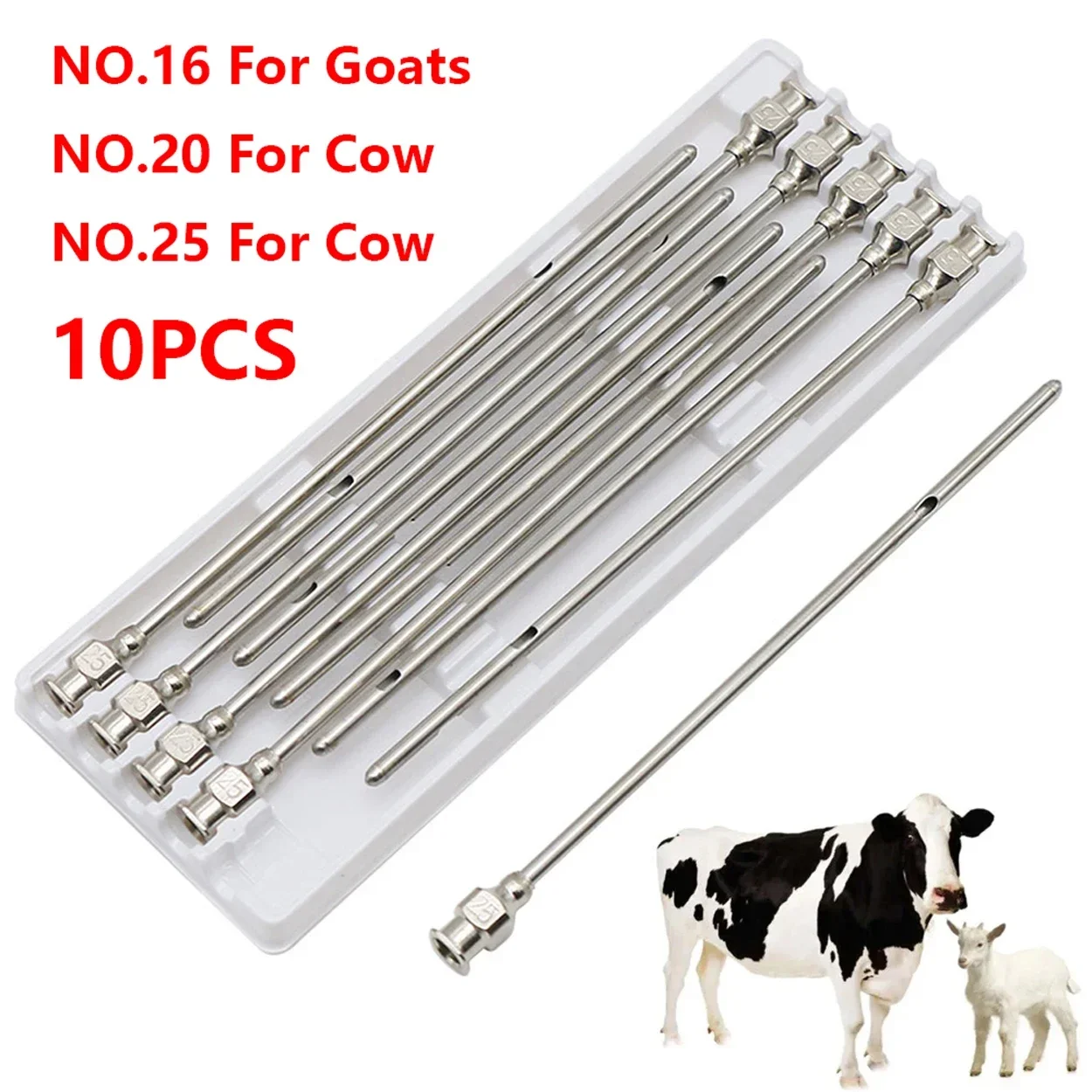 10 Pcs Cow Breasts Needle Goat Milking Needle Milk Through Syringe Farm Farming Stainless Steel Cow Lactation Needle