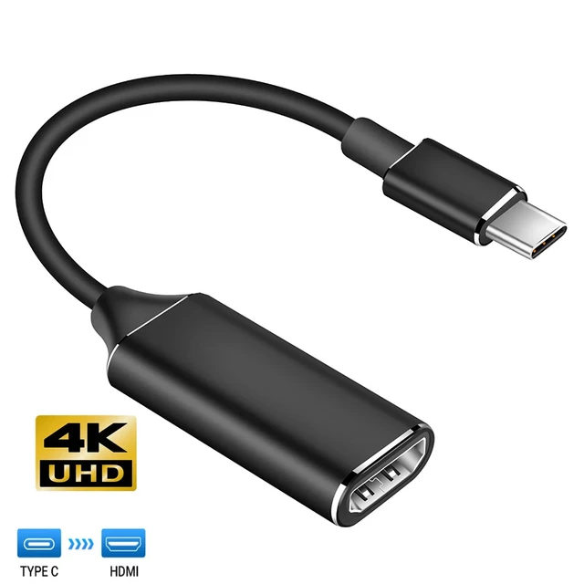 Adaptador USB tipo C a HDMI 4K Cable convertidor macho a hembra HDTV para portatil tableta