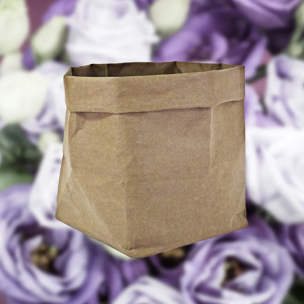 Kraft Paper- Friendly Shopping Bag Decor Bags Washed Grocery Lunch Green Decorative