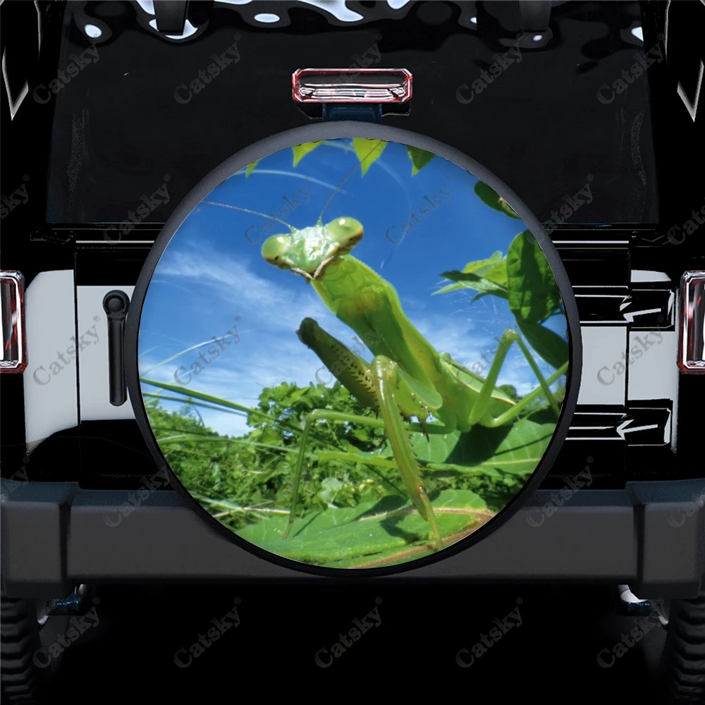 

Praying Mantis Print Spare Tire Cover Waterproof Tire Wheel Protector for Car Truck SUV Camper Trailer Rv 14"-17"