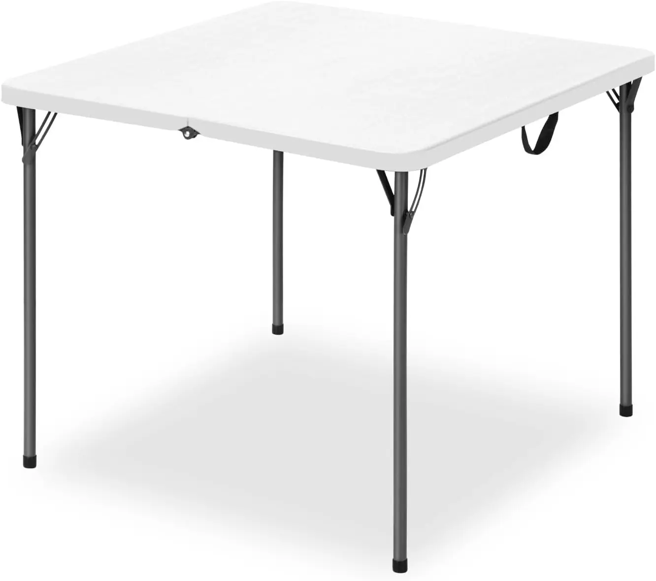 

34" Square Folding Table for 4 Person, 330lbs Capacity, HDPE Top & Steel Legs, Portable for Picnic Parties Camping