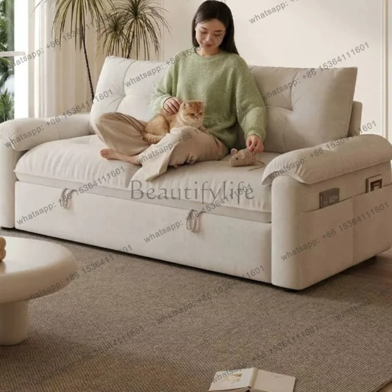 Factory Direct Sales Minimalist Extendable Living Room Sofas Beige Individual Lounges Sofa Living Room Lazy 2 Seater Divano Sogg
