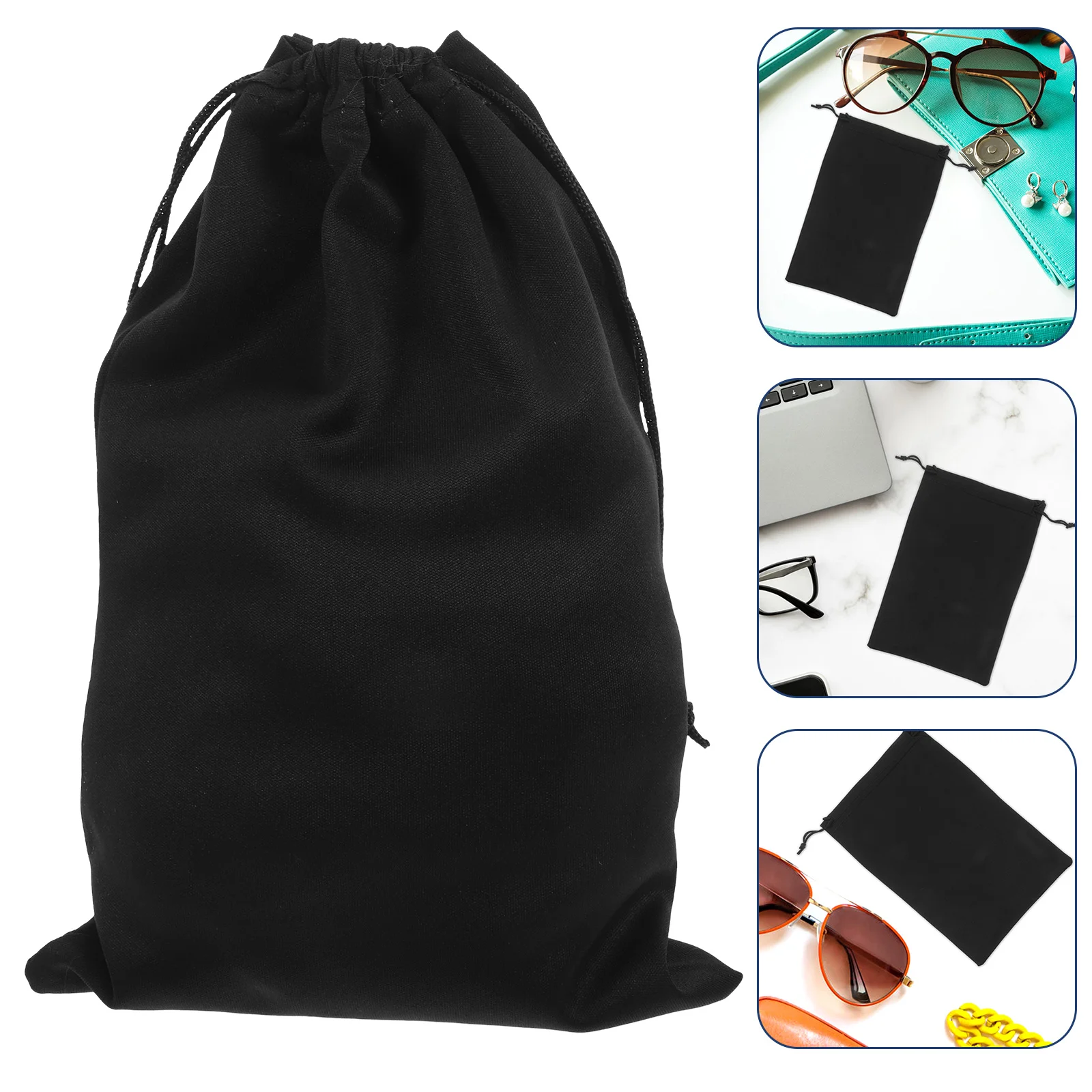 

10 Pcs Ski Goggle Drawstring Pocket Bags Glasses Case Sunglasses Mask Carrying Pouch Black Man