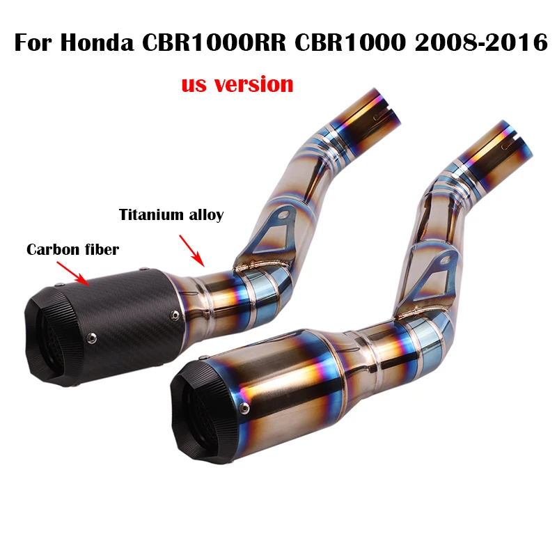 

Slip On For Honda CBR1000RR CBR1000 2008-2016 Carbon Fiber Exhaust System Muffler DB Killer Middle Connect Link Tube Slip On