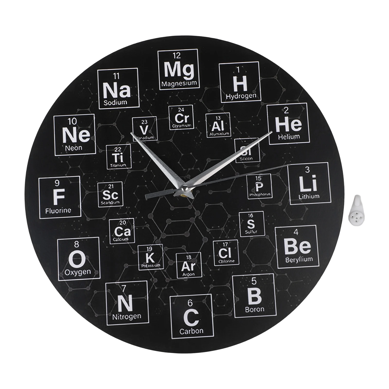 

30cm Wall Clocks Periodic Table Clock Laboratory Decorative Wall Clock Home Decorative Density Board For Bedroom Decoration