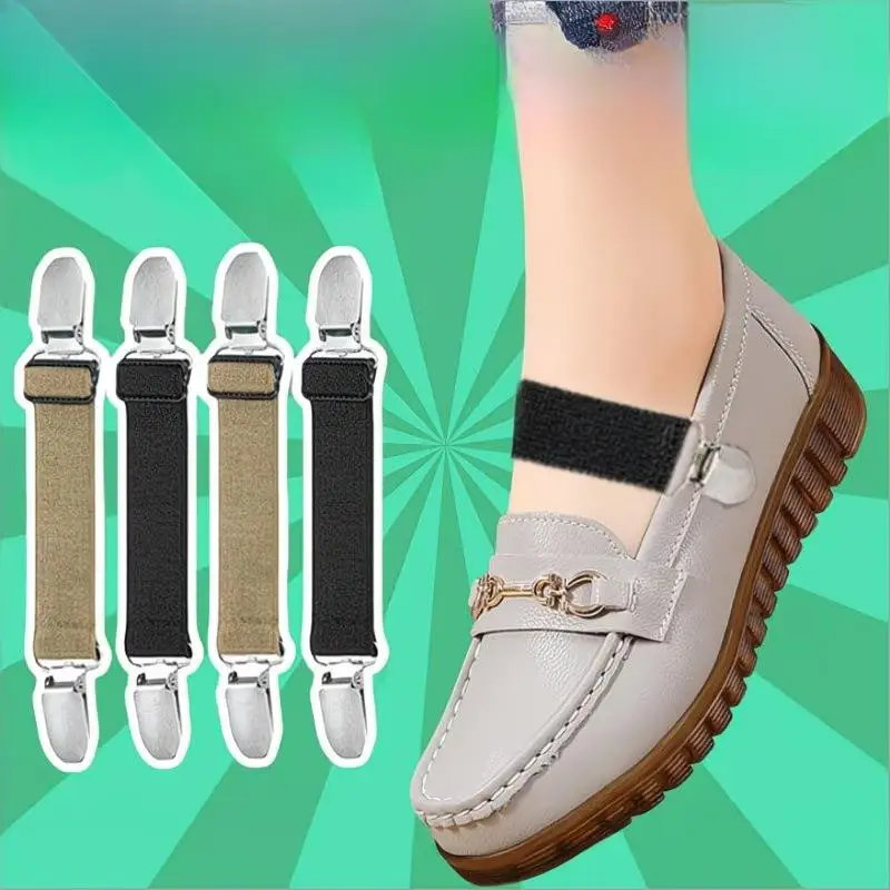 (.) 2/4pcs Slippers Anti-Heel Off Tool, Elastic Adjustable Sandal Tightening Strap, Heel Fixing, Suitable For Slippers, Sandals
