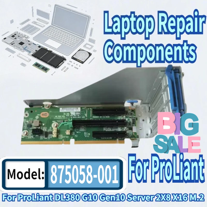 99% New For ProLiant DL380 G10 Gen10 Server 2X8 X16 M.2 Riser PCI-e Expansion Card 809461-001 877946-001 Riser Board Secondary