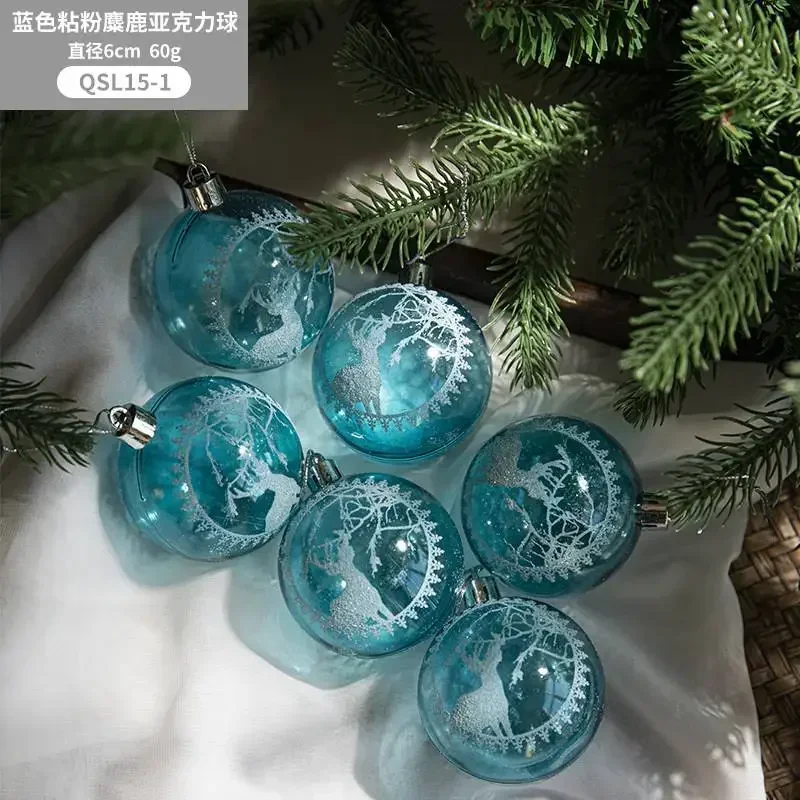 

Transparent White Snowflake Plastic Christmas Ball Christmas Tree Decoration Pendant 6 Packs Holiday Decoration Arrangement