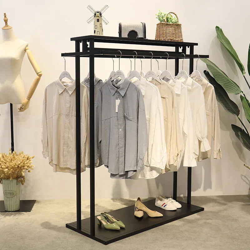 

Clothing store shelf display rack Floor-to-ceiling clothes Nakajima hanger Floor-to-ceiling hanger Men's and women's clothing Ch